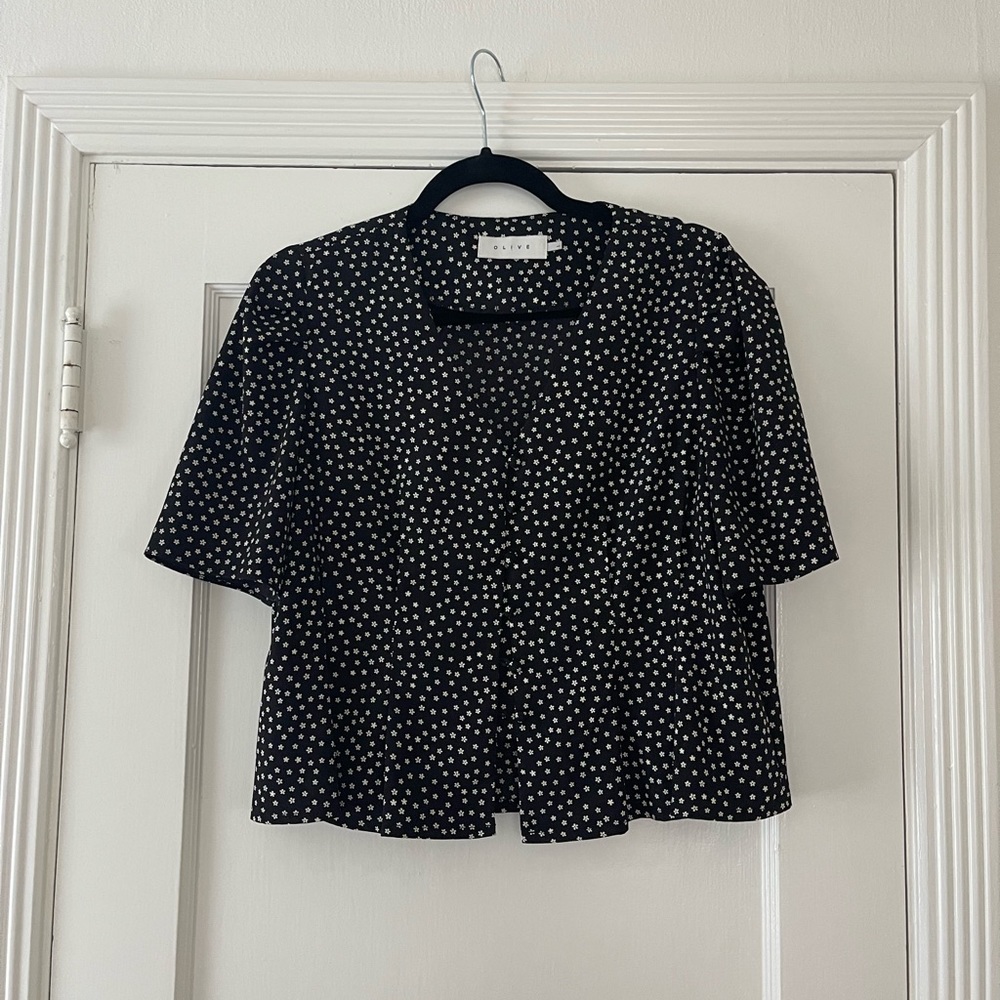OLIVE Kate Tiny Flower Blouse, Size L (US size 6-8)